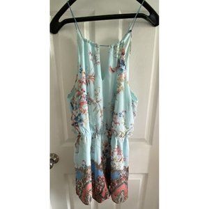 Blue Rain Romper Light Blue and Paisley Size Medium Summer